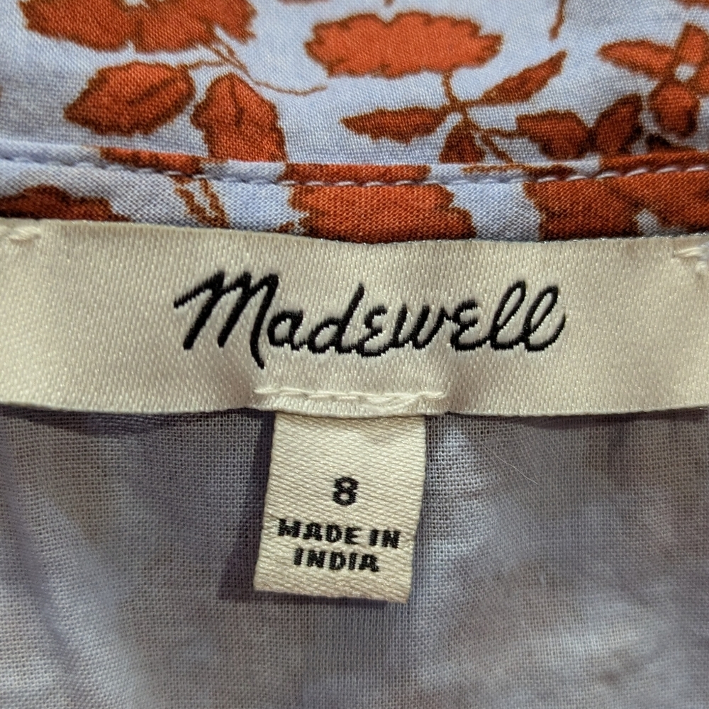 Madewell Floral Print Dress in Red and White - Picture 6 of 8